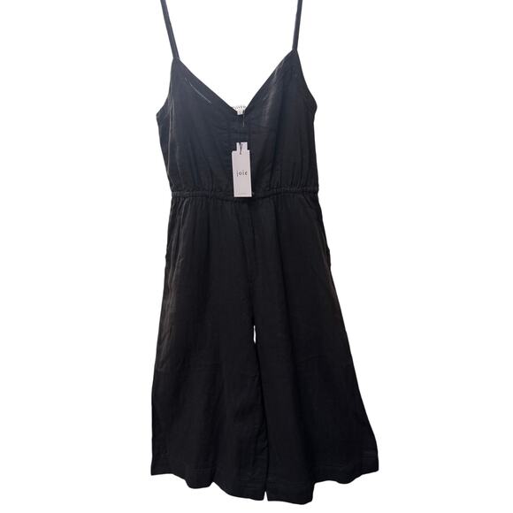 Joie Black Linen Maise Jumpsuit, Size 12 - Picture 2 of 4